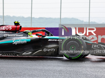 Lewis Hamilton of the UK drives the (44) Mercedes-AMG Petronas F1 Team F1 W15 E Performance Mercedes during the Formula 1 Lenovo Grande Prem...