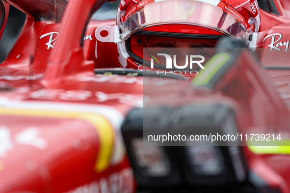 Charles Leclerc of Monaco drives the (16) Scuderia Ferrari SF-24 Ferrari during the Formula 1 Lenovo Grande Premio De Sao Paulo 2024 in Sao...