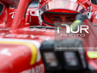 Charles Leclerc of Monaco drives the (16) Scuderia Ferrari SF-24 Ferrari during the Formula 1 Lenovo Grande Premio De Sao Paulo 2024 in Sao...