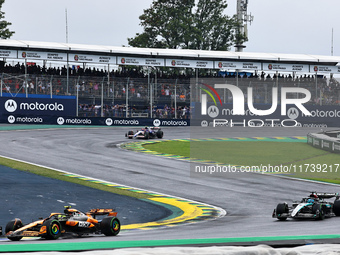 Lando Norris of the UK drives the McLaren F1 Team MCL38 Mercedes during the Formula 1 Lenovo Grande Premio De Sao Paulo 2024 in Sao Paulo, B...