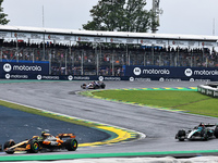 Lando Norris of the UK drives the McLaren F1 Team MCL38 Mercedes during the Formula 1 Lenovo Grande Premio De Sao Paulo 2024 in Sao Paulo, B...