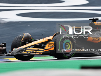 Oscar Piastri of Australia drives the (81) McLaren F1 Team MCL38 Mercedes during the Formula 1 Lenovo Grande Premio De Sao Paulo 2024 in Sao...