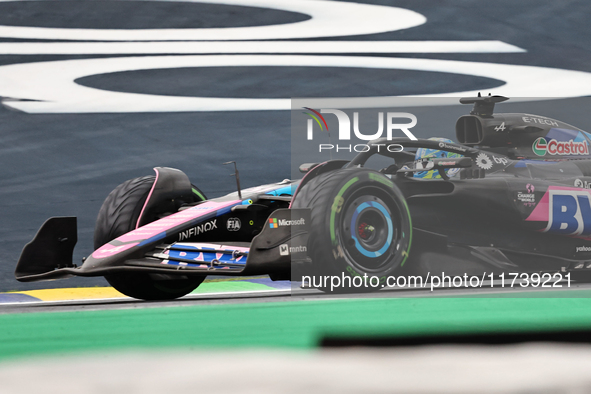 Esteban Ocon of France drives the (31) BWT Alpine F1 Team A524 Renault during the Formula 1 Lenovo Grande Premio De Sao Paulo 2024 in Sao Pa...