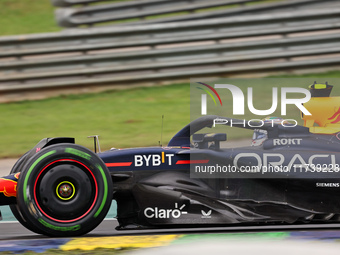 Sergio Perez of Mexico drives the (11) Oracle Red Bull Racing RB20 Honda RBPT during the Formula 1 Lenovo Grande Premio De Sao Paulo 2024 in...