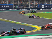 Esteban Ocon of France drives the (31) BWT Alpine F1 Team A524 Renault during the Formula 1 Lenovo Grande Premio De Sao Paulo 2024 in Sao Pa...