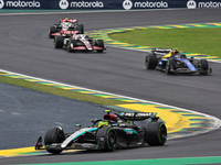 Lewis Hamilton of the UK drives the (44) Mercedes-AMG Petronas F1 Team F1 W15 E Performance Mercedes during the Formula 1 Lenovo Grande Prem...