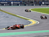 Carlos Sainz Jr. of Spain drives the (55) Scuderia Ferrari SF-24 Ferrari during the Formula 1 Lenovo Grande Premio De Sao Paulo 2024 in Sao...