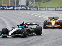 George Russell of the UK drives the (63) Mercedes-AMG Petronas F1 Team F1 W15 E Performance Mercedes during the Formula 1 Lenovo Grande Prem...