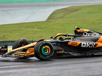 Lando Norris of the UK drives the McLaren F1 Team MCL38 Mercedes during the Formula 1 Lenovo Grande Premio De Sao Paulo 2024 in Sao Paulo, B...