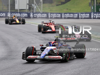 Yuki Tsunoda of Japan drives the (22) Visa Cash app RB VCARB01 Honda RBPT during the Formula 1 Lenovo Grande Premio De Sao Paulo 2024 in Sao...