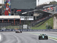 Fernando Alonso of Spain drives the (14) Aston Martin Aramco Cognizant F1 Team AMR24 Mercedes during the Formula 1 Lenovo Grande Premio De S...