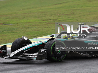 Lewis Hamilton of the UK drives the (44) Mercedes-AMG Petronas F1 Team F1 W15 E Performance Mercedes during the Formula 1 Lenovo Grande Prem...