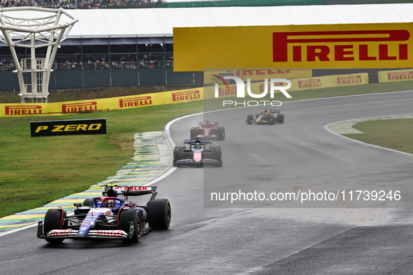 Yuki Tsunoda of Japan drives the (22) Visa Cash app RB VCARB01 Honda RBPT during the Formula 1 Lenovo Grande Premio De Sao Paulo 2024 in Sao...