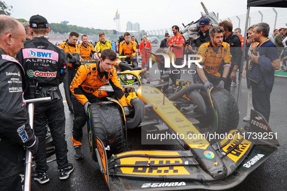 Lando Norris of the UK drives the McLaren F1 Team MCL38 Mercedes during the Formula 1 Lenovo Grande Premio De Sao Paulo 2024 in Sao Paulo, B...