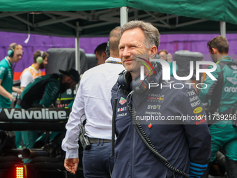 Christian Horner, Team Principal of Oracle Red Bull Racing, is present during the Formula 1 Lenovo Grande Premio De Sao Paulo 2024 in Sao Pa...