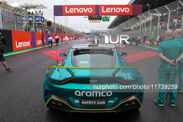 The safety car is present during the Formula 1 Lenovo Grande Premio De Sao Paulo 2024 in Sao Paulo, Brazil, on November 3, 2024. 