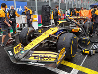 Lando Norris of the UK drives the McLaren F1 Team MCL38 Mercedes during the Formula 1 Lenovo Grande Premio De Sao Paulo 2024 in Sao Paulo, B...