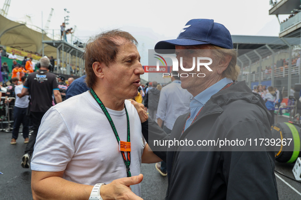 Emerson Fittipaldi and Chico Longo are present during the Formula 1 Lenovo Grande Premio De Sao Paulo 2024 in Sao Paulo, Brazil, on November...