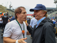 Emerson Fittipaldi and Chico Longo are present during the Formula 1 Lenovo Grande Premio De Sao Paulo 2024 in Sao Paulo, Brazil, on November...