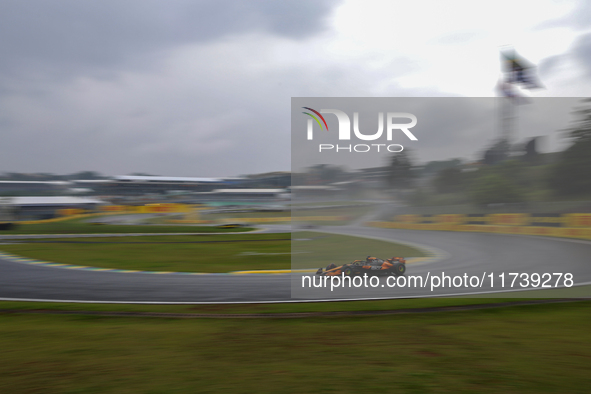 Oscar Piastri of Australia drives the (81) McLaren F1 Team MCL38 Mercedes during the Formula 1 Lenovo Grande Premio De Sao Paulo 2024 in Sao...