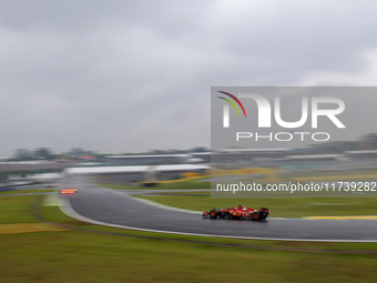 Charles Leclerc of Monaco drives the (16) Scuderia Ferrari SF-24 Ferrari during the Formula 1 Lenovo Grande Premio De Sao Paulo 2024 in Sao...