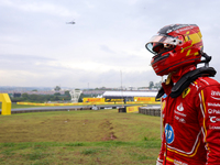 Carlos Sainz Jr. of Spain drives the (55) Scuderia Ferrari SF-24 Ferrari and retires during the Formula 1 Lenovo Grande Premio De Sao Paulo...