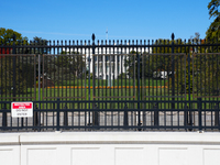 Security fences and boards are in place at the White House, the Vice President's house, and in downtown Washington, D.C., on November 3, 202...