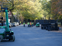 Security fences and boards are in place at the White House, the Vice President's house, and in downtown Washington, D.C., on November 3, 202...