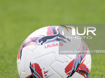 The ball of La Liga is present during the La Liga EA Sports match between Sevilla FC and Real Sociedad at Sanchez Pizjuan in Seville, Spain,...