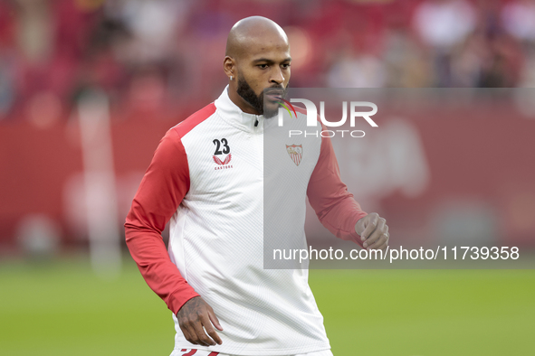 Marcos do Nascimento ''Marcao'' of Sevilla FC plays during the La Liga EA Sports match between Sevilla FC and Real Sociedad at Sanchez Pizju...