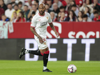 Marcos do Nascimento ''Marcao'' of Sevilla FC controls the ball during the La Liga EA Sports match between Sevilla FC and Real Sociedad at S...