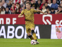 Luka Sucic of Real Sociedad runs with the ball during the La Liga EA Sports match between Sevilla FC and Real Sociedad at Sanchez Pizjuan in...