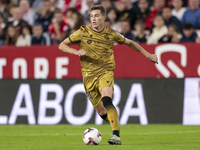 Luka Sucic of Real Sociedad runs with the ball during the La Liga EA Sports match between Sevilla FC and Real Sociedad at Sanchez Pizjuan in...