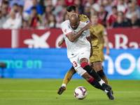 Marcos do Nascimento ''Marcao'' of Sevilla FC battles for the ball during the La Liga EA Sports match between Sevilla FC and Real Sociedad a...