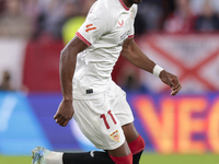 Dodi Lukebakio of Sevilla FC runs with the ball during the La Liga EA Sports match between Sevilla FC and Real Sociedad at Sanchez Pizjuan i...