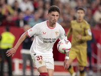 Jose Angel Carmona of Sevilla FC controls the ball during the La Liga EA Sports match between Sevilla FC and Real Sociedad at Sanchez Pizjua...