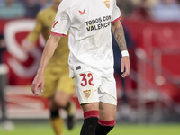 Jose Angel Carmona of Sevilla FC controls the ball during the La Liga EA Sports match between Sevilla FC and Real Sociedad at Sanchez Pizjua...