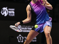 RIYADH, SAUDI ARABIA - NOVEMBER 03: Iga Swiatek of Poland during her match against Barbora Krejcikovas of Czech Republic on day 2 of the 202...