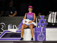 RIYADH, SAUDI ARABIA - NOVEMBER 03: Iga Swiatek of Poland during her match against Barbora Krejcikovas of Czech Republic on day 2 of the 202...