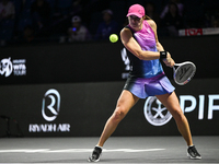 RIYADH, SAUDI ARABIA - NOVEMBER 03: Iga Swiatek of Poland during her match against Barbora Krejcikovas of Czech Republic on day 2 of the 202...