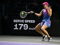 RIYADH, SAUDI ARABIA - NOVEMBER 03: Iga Swiatek of Poland during her match against Barbora Krejcikovas of Czech Republic on day 2 of the 202...