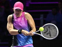 RIYADH, SAUDI ARABIA - NOVEMBER 03: Iga Swiatek of Poland during her match against Barbora Krejcikovas of Czech Republic on day 2 of the 202...