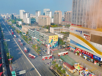 A firefighting and rescue drill for a large commercial complex takes place in Yinchuan, China, on November 1, 2024. (