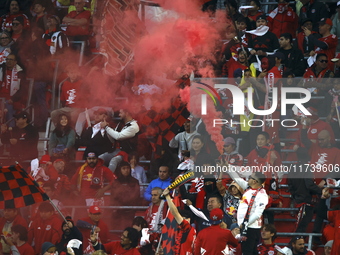 A general view of the match between Columbus and Red Bull during the MLS match at Red Bull Arena in Harris, N.J., on November 3, 2024, where...