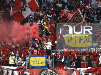 A general view of the match between Columbus and Red Bull during the MLS match at Red Bull Arena in Harris, N.J., on November 3, 2024, where...