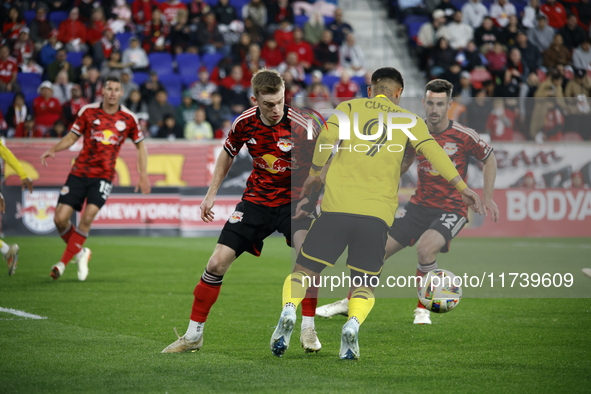 A general view of the match between Columbus and Red Bull during the MLS match at Red Bull Arena in Harris, N.J., on November 3, 2024, where...