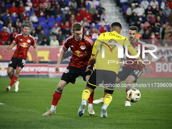 A general view of the match between Columbus and Red Bull during the MLS match at Red Bull Arena in Harris, N.J., on November 3, 2024, where...