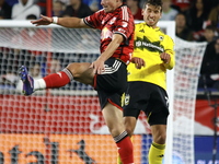 A general view of the match between Columbus and Red Bull during the MLS match at Red Bull Arena in Harris, N.J., on November 3, 2024, where...