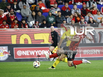 A general view of the match between Columbus and Red Bull during the MLS match at Red Bull Arena in Harris, N.J., on November 3, 2024, where...