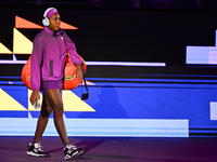 RIYADH, SAUDI ARABIA - NOVEMBER 03: Coco Gauff of USA arrives ahead of her match against Jessica Pegula on day 2 of the 2024 WTA Finals, par...